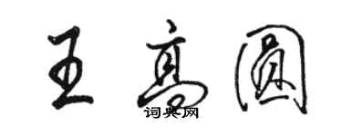 駱恆光王高圓行書個性簽名怎么寫