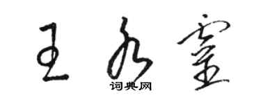 駱恆光王水靈草書個性簽名怎么寫