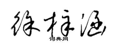 梁錦英徐梓涵草書個性簽名怎么寫