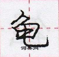 龐中華寫的硬筆行書龜