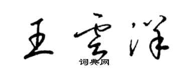 梁錦英王雲洋草書個性簽名怎么寫