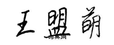 王正良王盟萌行書個性簽名怎么寫