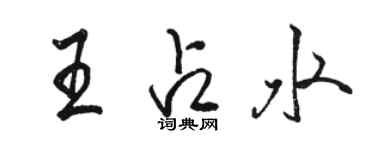 駱恆光王占水行書個性簽名怎么寫