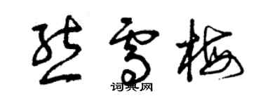 曾慶福熊雪梅草書個性簽名怎么寫