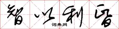 朱錫榮智以利昏草書怎么寫