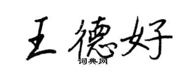 王正良王德好行書個性簽名怎么寫
