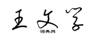 梁錦英王文學草書個性簽名怎么寫