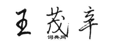 駱恆光王茂辛行書個性簽名怎么寫