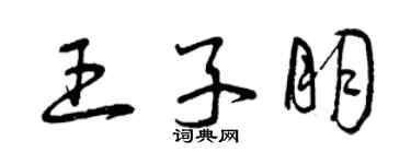 曾慶福王子朋草書個性簽名怎么寫