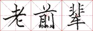 駱恆光老前輩楷書怎么寫