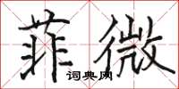 駱恆光菲微楷書怎么寫