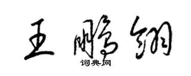梁錦英王鵬翎草書個性簽名怎么寫