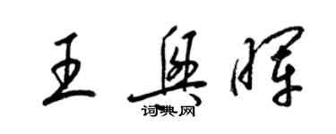 梁錦英王興暉草書個性簽名怎么寫