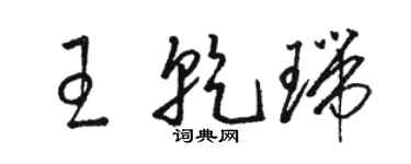 駱恆光王乾瑞草書個性簽名怎么寫