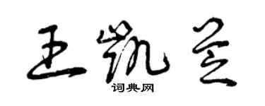 曾慶福王凱芝草書個性簽名怎么寫