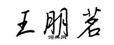 王正良王朋茗行書個性簽名怎么寫