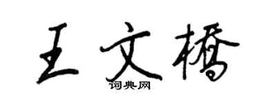 王正良王文橋行書個性簽名怎么寫