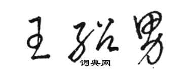 駱恆光王紹男草書個性簽名怎么寫