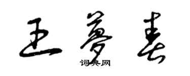 曾慶福王夢春草書個性簽名怎么寫