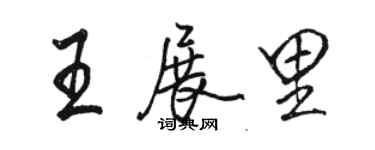 駱恆光王展里行書個性簽名怎么寫