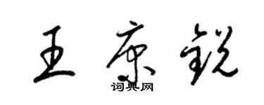 梁錦英王康銳草書個性簽名怎么寫