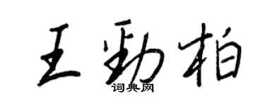 王正良王勁柏行書個性簽名怎么寫