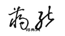 駱恆光蔣能草書個性簽名怎么寫