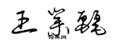 曾慶福王業麗草書個性簽名怎么寫