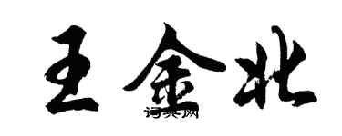 胡問遂王金北行書個性簽名怎么寫
