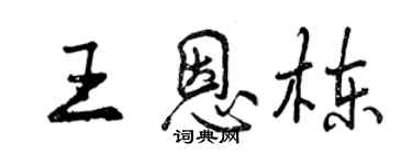 曾慶福王恩棟行書個性簽名怎么寫