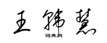 梁錦英王韓慧草書個性簽名怎么寫