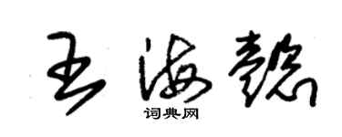 朱錫榮王海懿草書個性簽名怎么寫