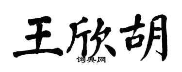 翁闓運王欣胡楷書個性簽名怎么寫
