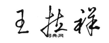 駱恆光王拉祥草書個性簽名怎么寫