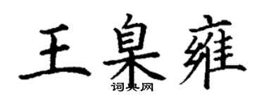 丁謙王臬雍楷書個性簽名怎么寫