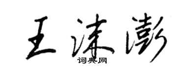 王正良王沫澎行書個性簽名怎么寫