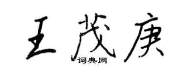 王正良王茂庚行書個性簽名怎么寫