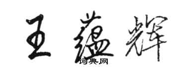 駱恆光王蘊輝行書個性簽名怎么寫