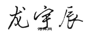 駱恆光龍宇辰行書個性簽名怎么寫