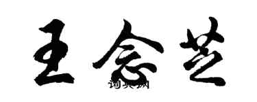 胡問遂王念芝行書個性簽名怎么寫