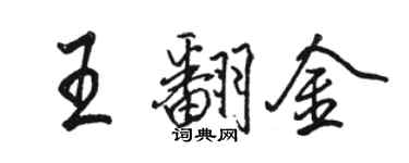 駱恆光王翻金行書個性簽名怎么寫