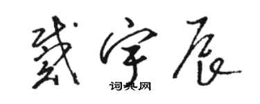 駱恆光戴宇辰草書個性簽名怎么寫