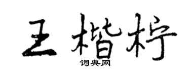 曾慶福王楷檸行書個性簽名怎么寫