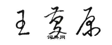 駱恆光王慶原草書個性簽名怎么寫