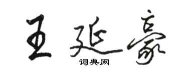 駱恆光王延豪行書個性簽名怎么寫
