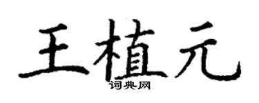 丁謙王植元楷書個性簽名怎么寫