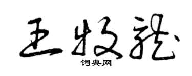 曾慶福王牧龍草書個性簽名怎么寫