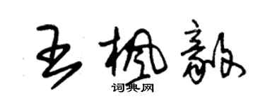 朱錫榮王楓毅草書個性簽名怎么寫