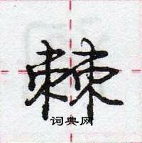 龐中華寫的硬筆行書棘