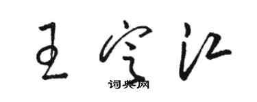 駱恆光王定江草書個性簽名怎么寫